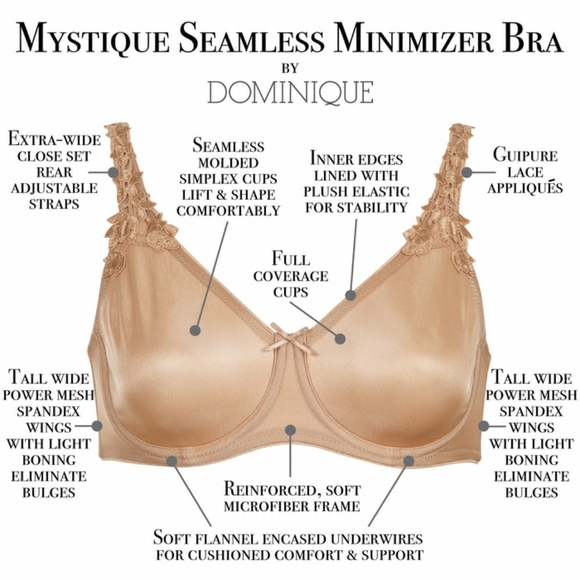 Dominique Mystique Seamless Minimizer Bra - Sz 40G US - Picture 10 of 11